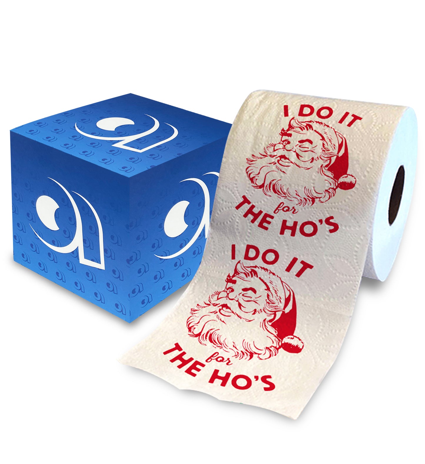 Printed TP I Do It For The Ho's Christmas Red Santa Claus Toilet Paper Roll Gift
