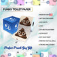 Printed TP Poop Face Emotion Funny Toilet Paper Roll Novelty Gag Gift for Pranks