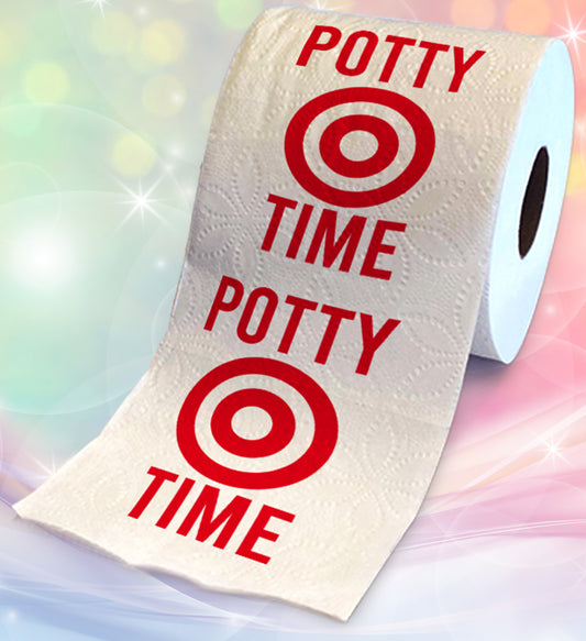 Printed TP Potty Time Bulls Eye Funny Novelty Toilet Paper Roll Gag Gift