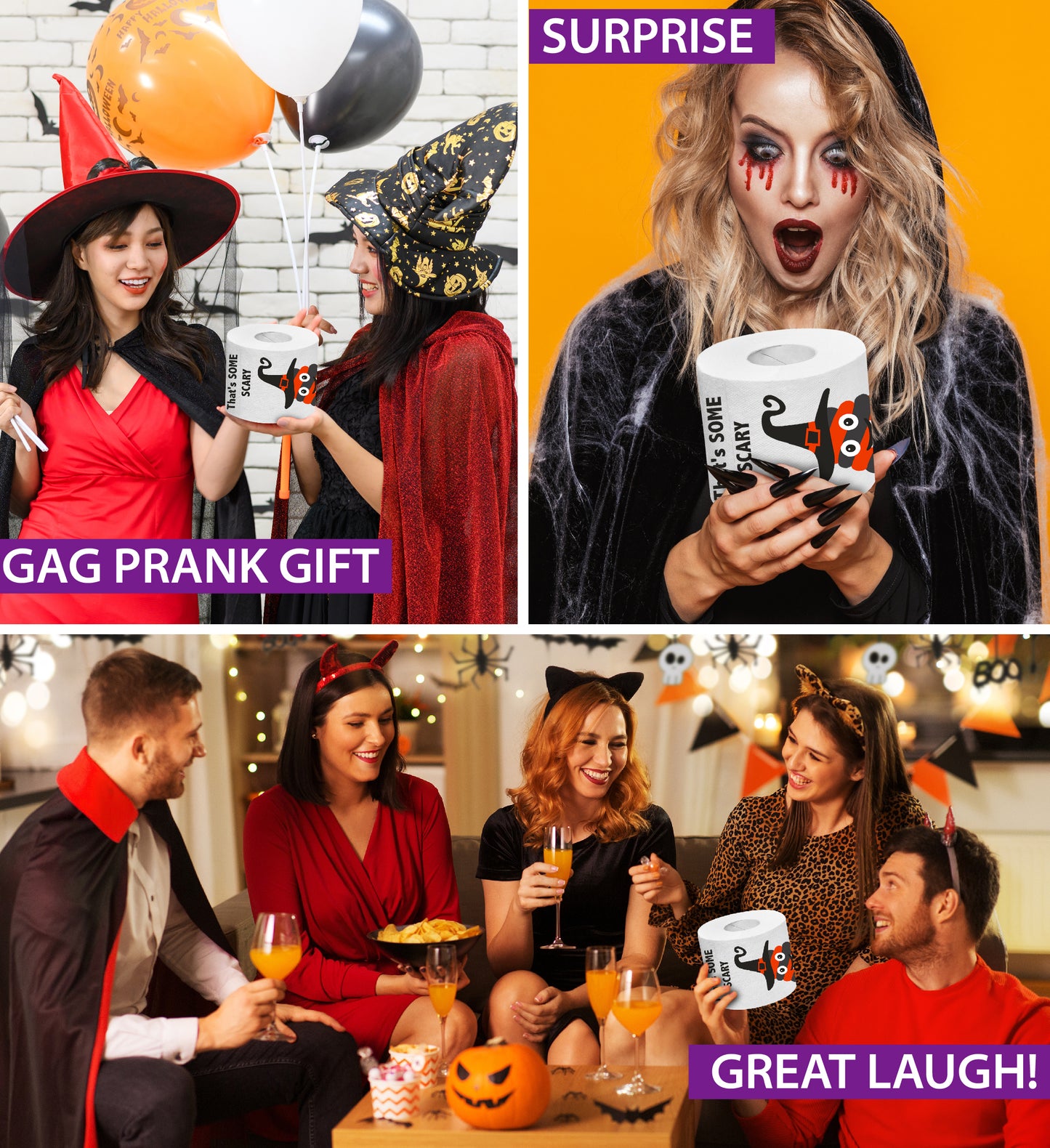 Printed TP That's Some Scary Sh*t Printed Toilet Paper Gag Gift – 500 Sheets