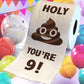 Printed TP Holy Poop You're 9 Printed Toilet Paper Funny Gag Gift – 500 Sheets