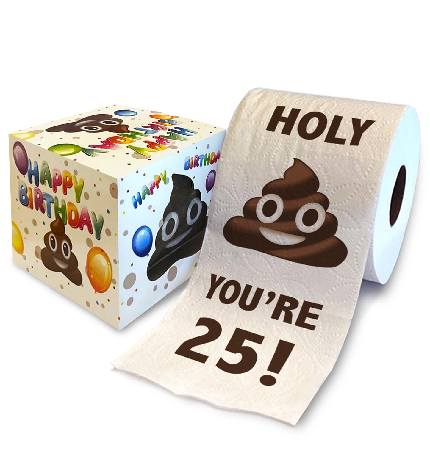 Printed TP Holy Poop You're 25 Printed Toilet Paper Funny Gag Gift – 500 Sheets