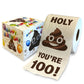 Printed TP Holy Poop You're 100 Printed Toilet Paper Funny Gag Gift, 500 Sheets