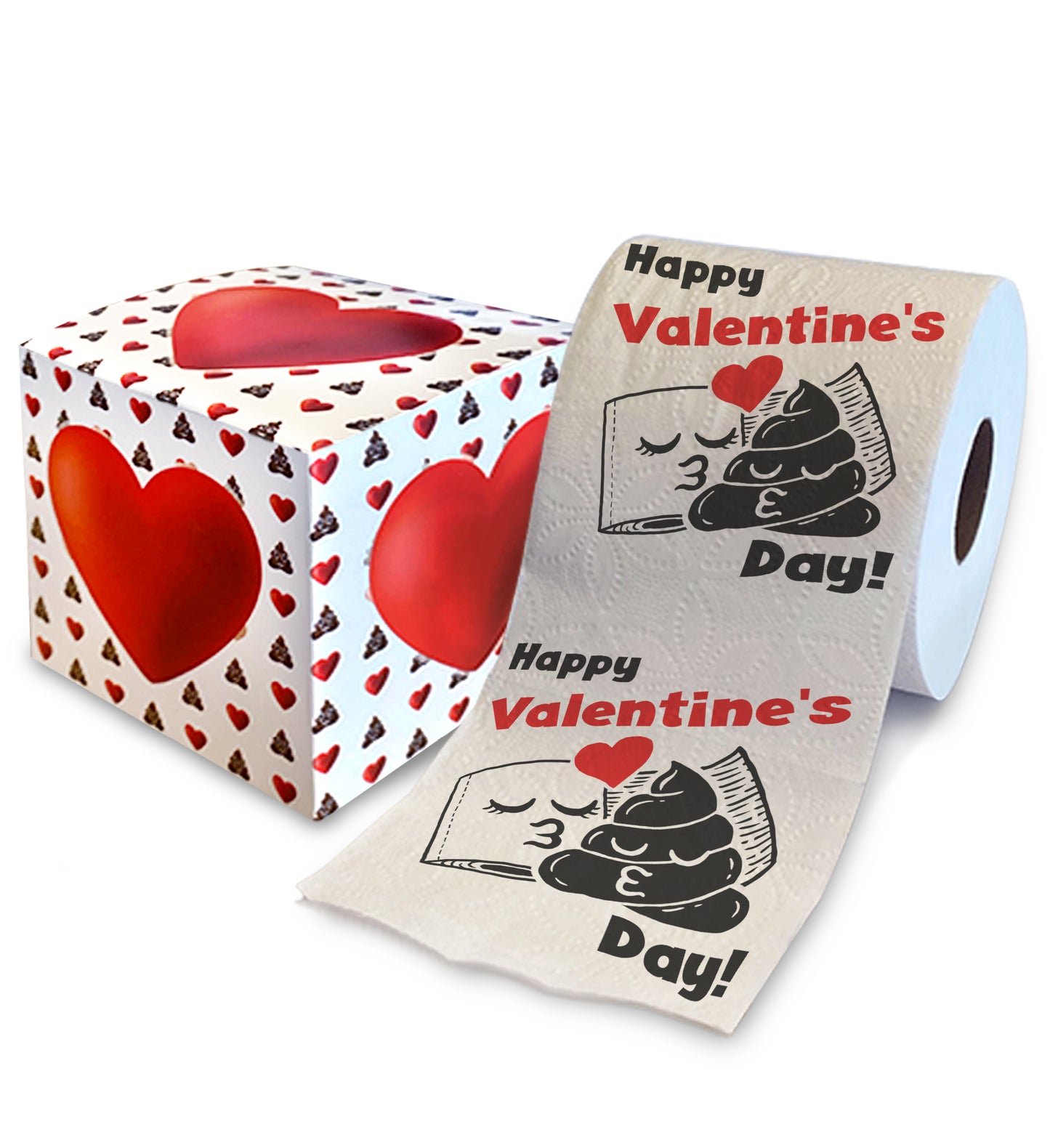 Printed TP Happy Valentine's Printed Toilet Paper Funny Gag Gift - 500 Sheets