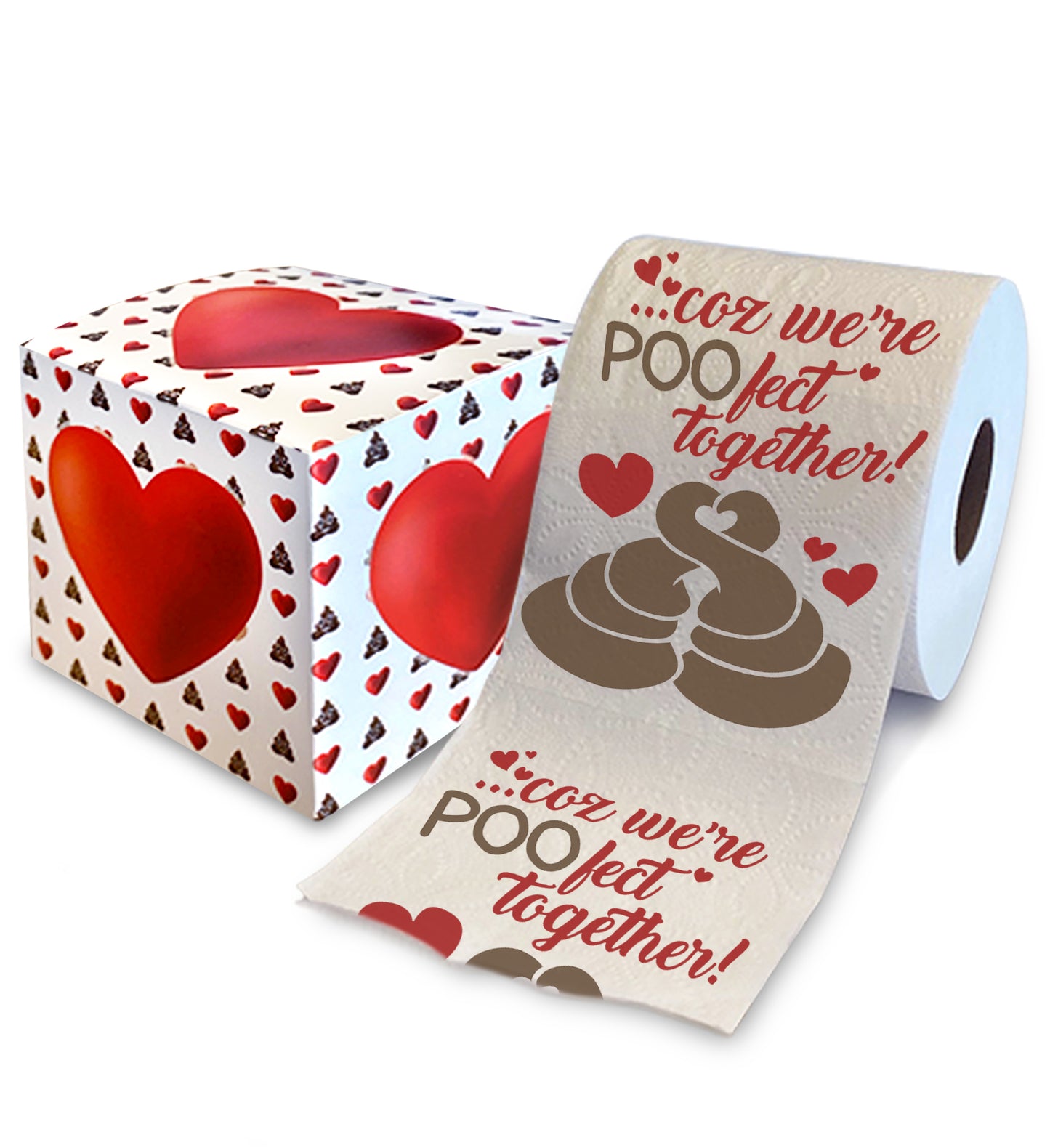 Printed TP 'Coz We're POO-fect Together Printed Toilet Paper Gift - 500 Sheets