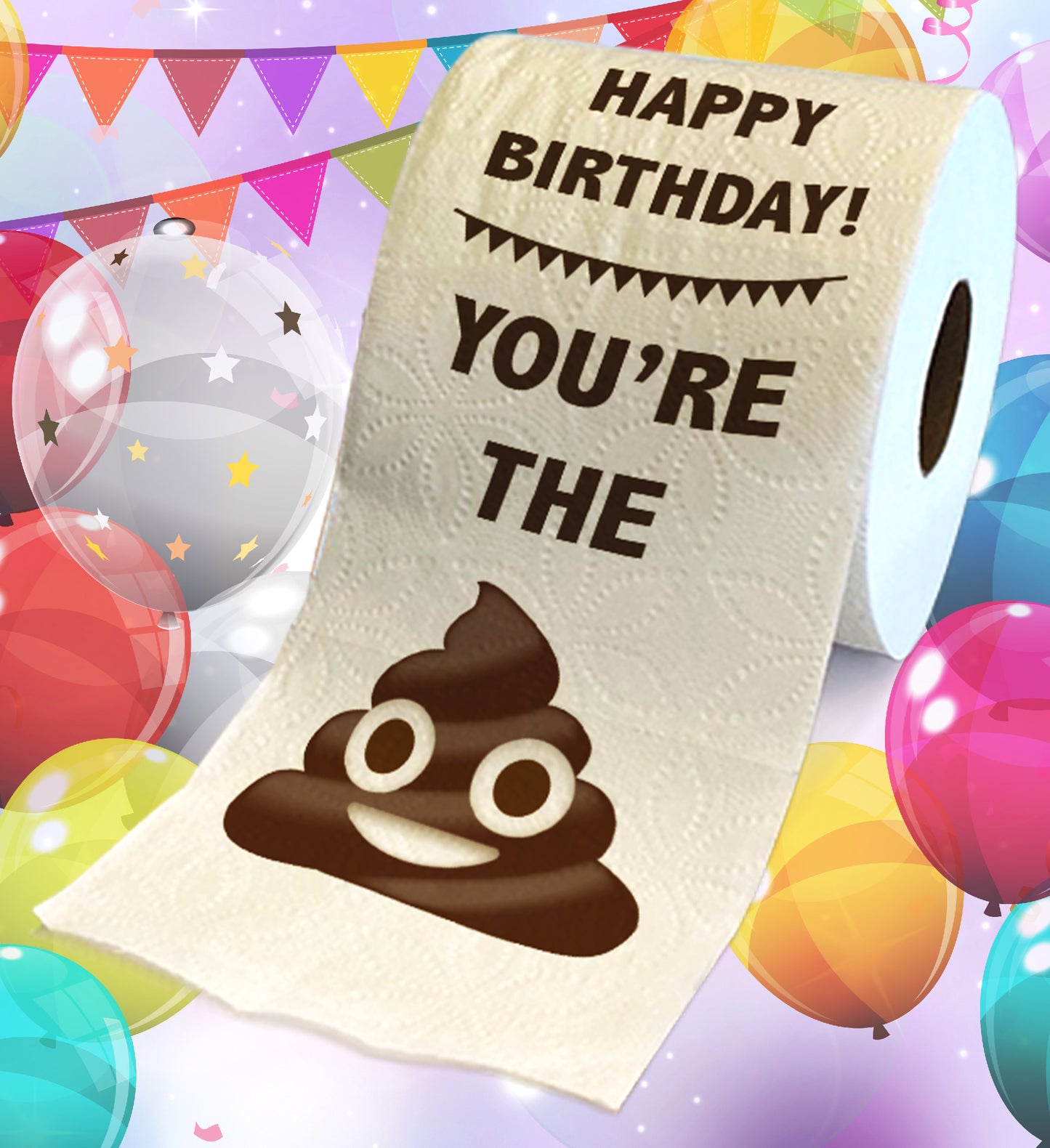 Printed TP Happy Birthday You're the Poop Printed Toilet Paper Gift – 500 Sheet