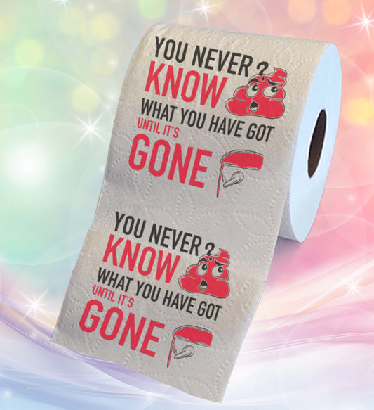 Printed TP You Never Know Printed Toilet Paper Funny Gag Gift – 500 Sheets