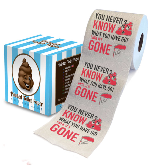Printed TP You Never Know Printed Toilet Paper Funny Gag Gift – 500 Sheets
