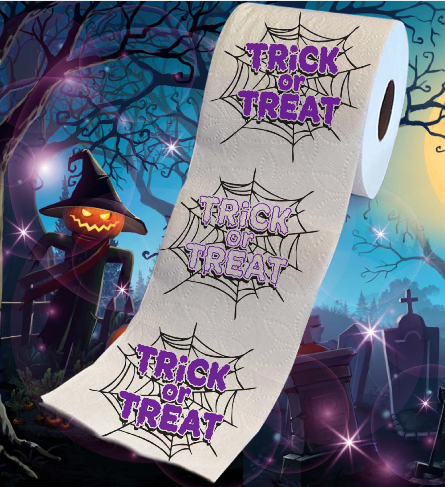 Printed TP Funny Halloween Trick or Treat Printed Toilet Paper Gift – 500 Sheet