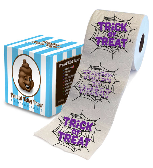 Printed TP Funny Halloween Trick or Treat Printed Toilet Paper Gift – 500 Sheet