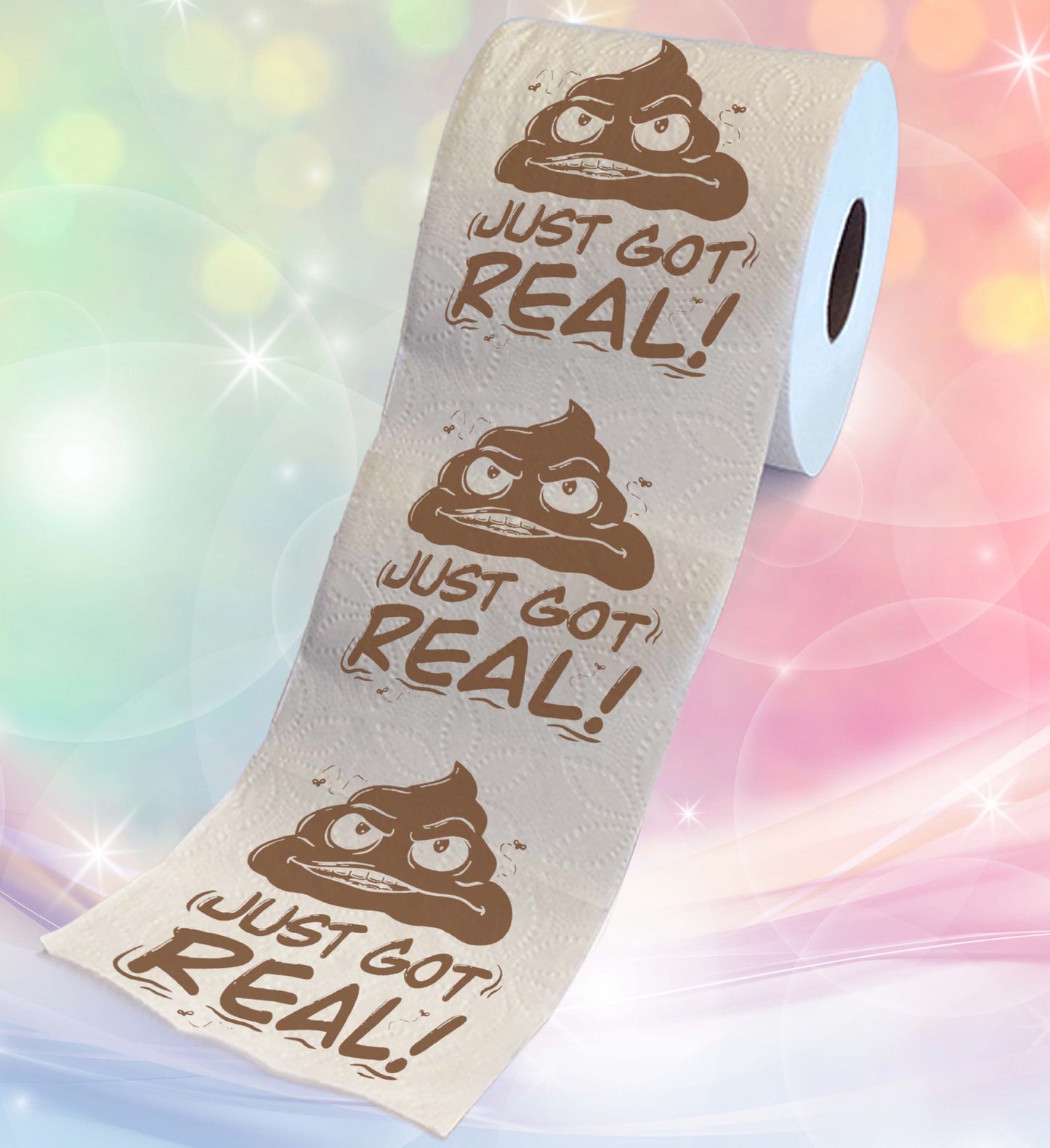 Printed TP Poop Just Got Real Printed Toilet Paper Funny Gag Gift – 500 Sheets