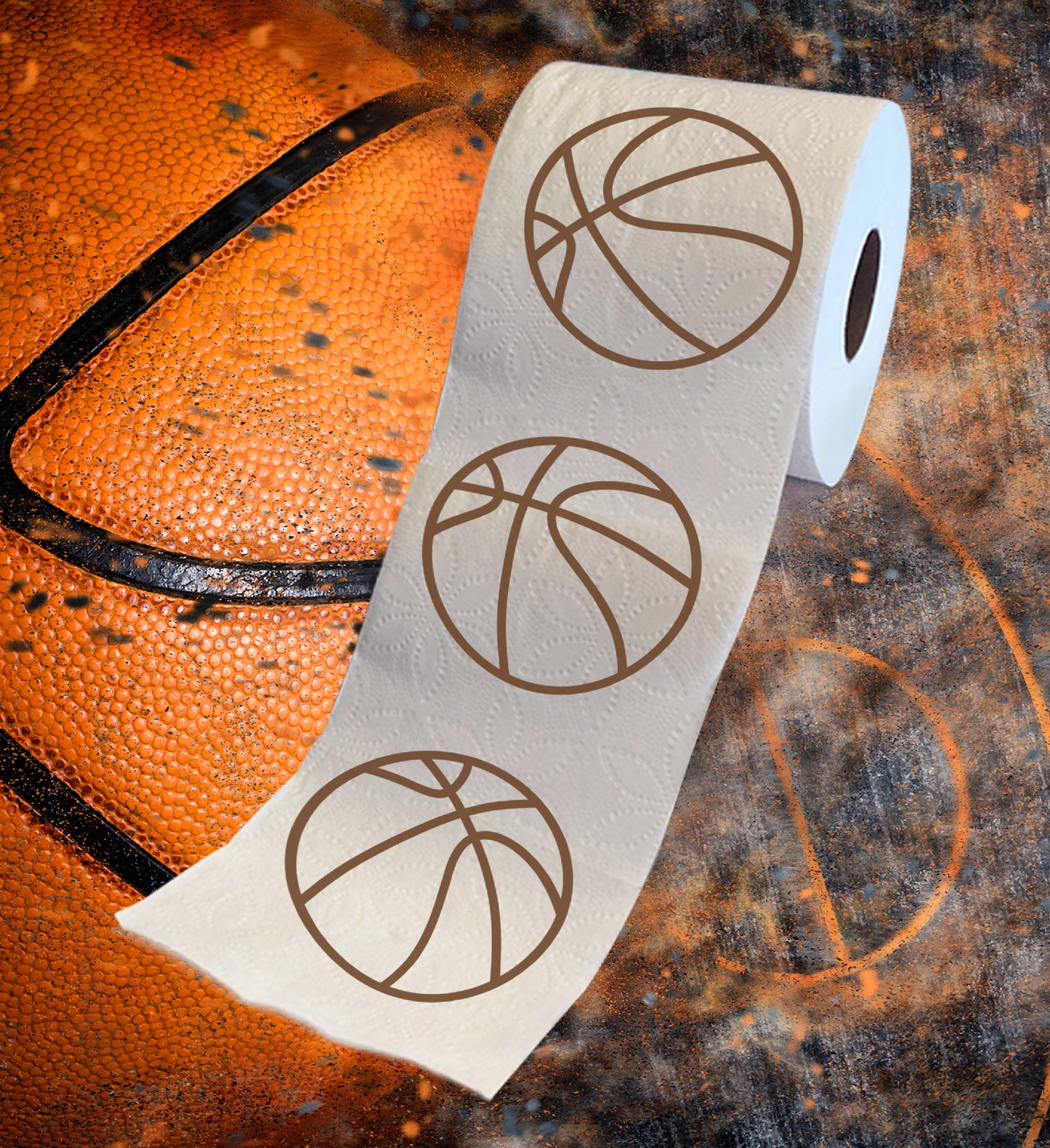 Printed TP Fun Sports Games Printed Toilet Paper Roll - 500 Sheets Basketball