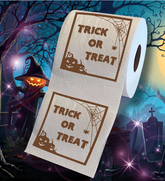 Printed TP Halloween Trick or Treat Frame Printed Toilet Paper Gift – 500 Sheet