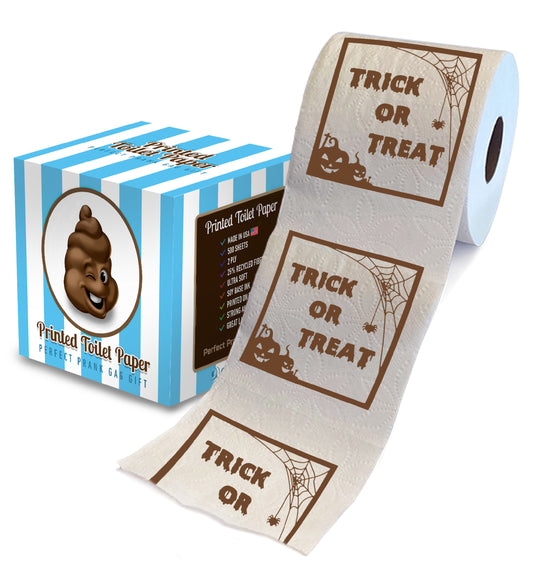 Printed TP Halloween Trick or Treat Frame Printed Toilet Paper Gift – 500 Sheet