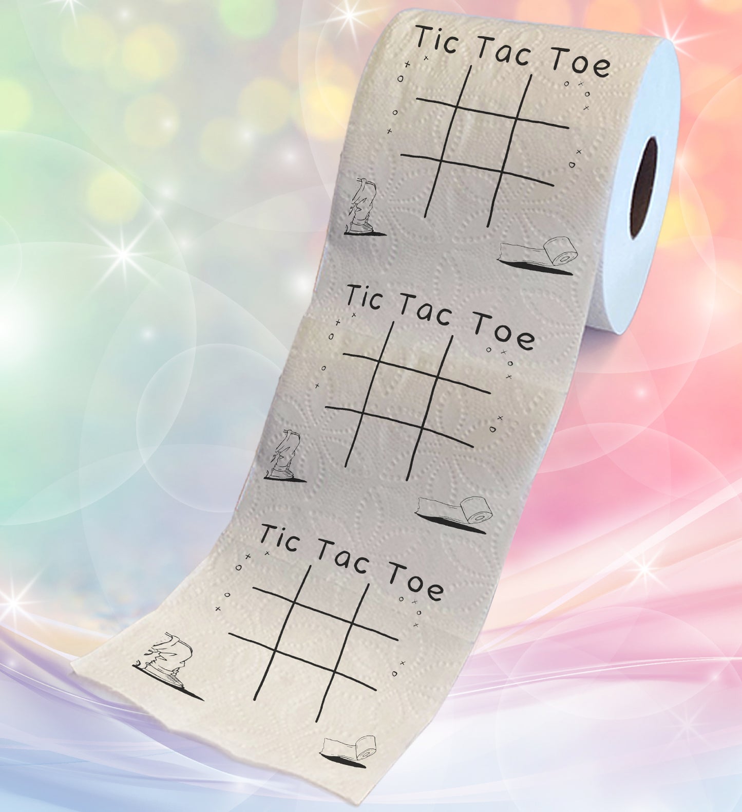 Printed TP Tic Tac Toe Printed Toilet Paper Funny Gag Novelty Gift – 500 Sheets