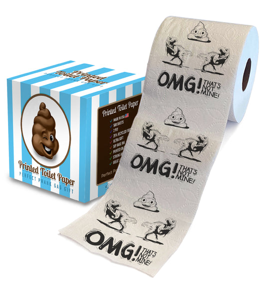 Printed TP Dinosaur T-Rex Poop Printed Toilet Paper Funny Gag Gift – 500 Sheets