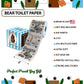 Printed TP Beware of Bear Poop Printed Toilet Paper Funny Gag Gift – 500 Sheets