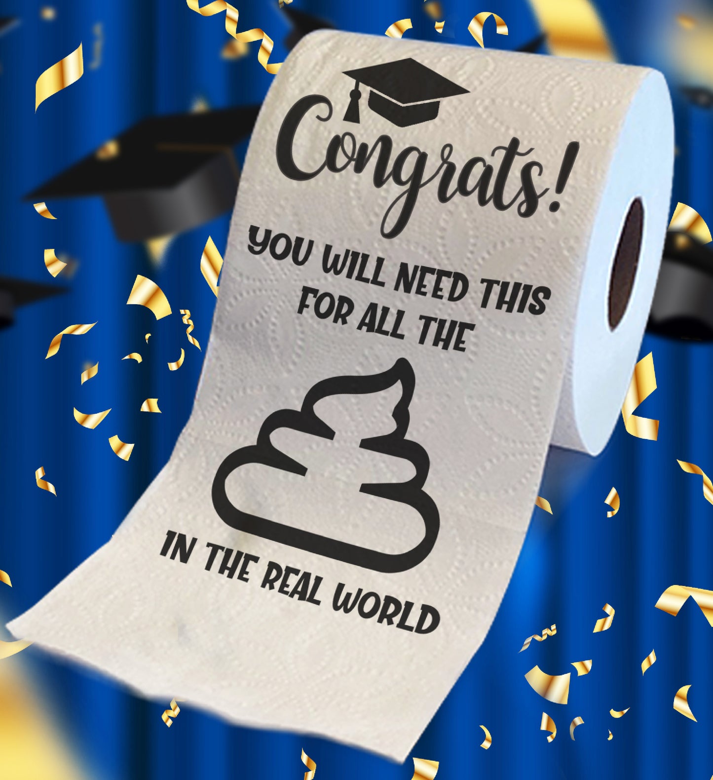 Printed TP Congrats Printed Toilet Paper Graduation Gag Gift, 500 Sheets