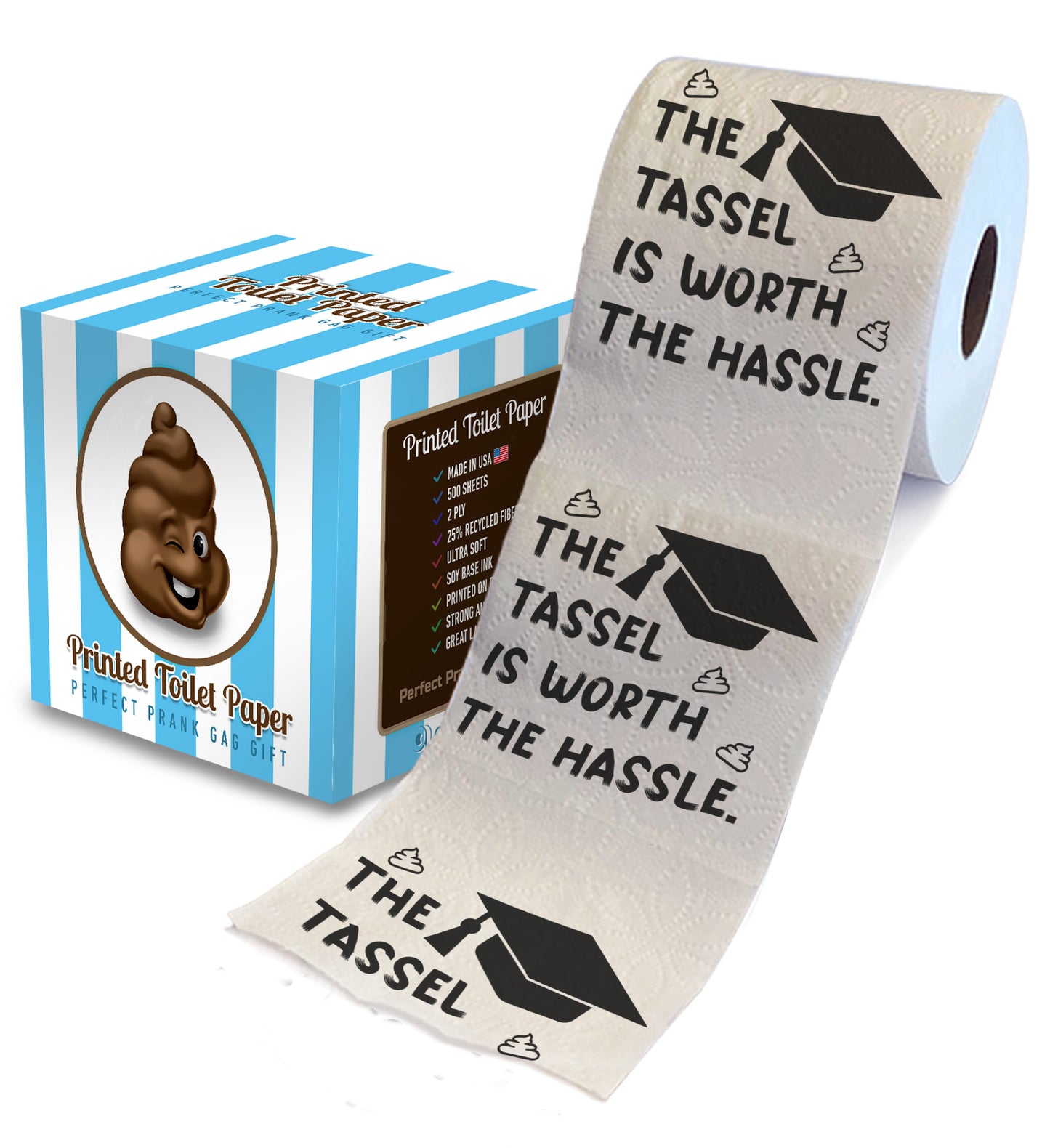 Printed TP The Tassel is Worth The Hassle Printed Toilet Paper Gift, 500 Sheets