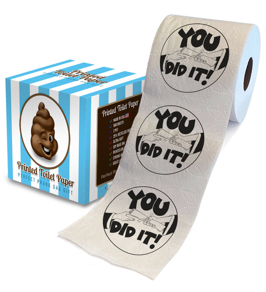 Printed TP You Did It! Printed Toilet Paper Graduation Gag Gift, 500 Sheets