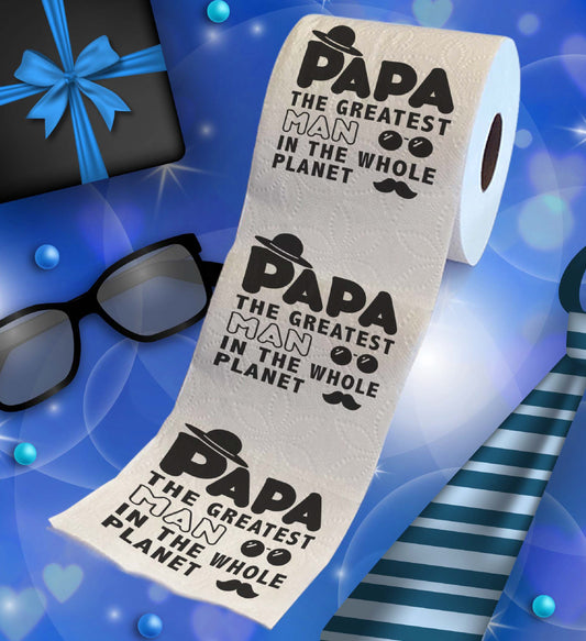 Printed TP Fathers Day Papa The Greatest Man Printed Toilet Paper – 500 Sheets