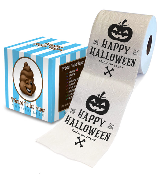 Printed TP Halloween Laughing Pumpkin Printed Toilet Paper Gag Gift – 500 Sheet