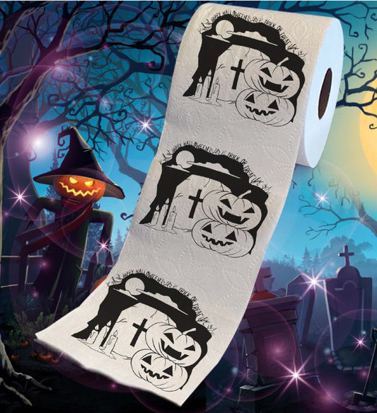 Printed TP Halloween Night Scary Printed Toilet Paper Gag Gift – 500 Sheets