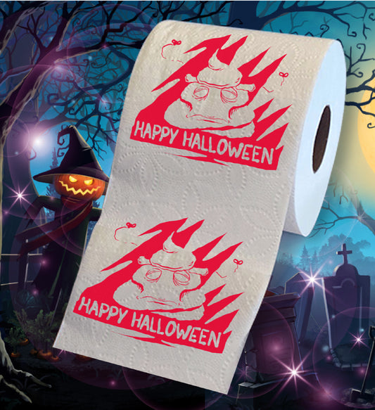Printed TP Happy Halloween Poop Printed Toilet Paper Gag Gift – 500 Sheets
