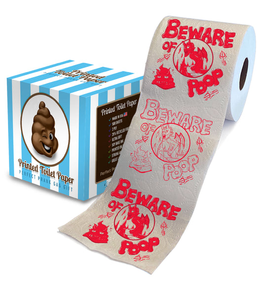 Printed TP Halloween Beware of Devil Poop Printed Toilet Paper Gift – 500 Sheet