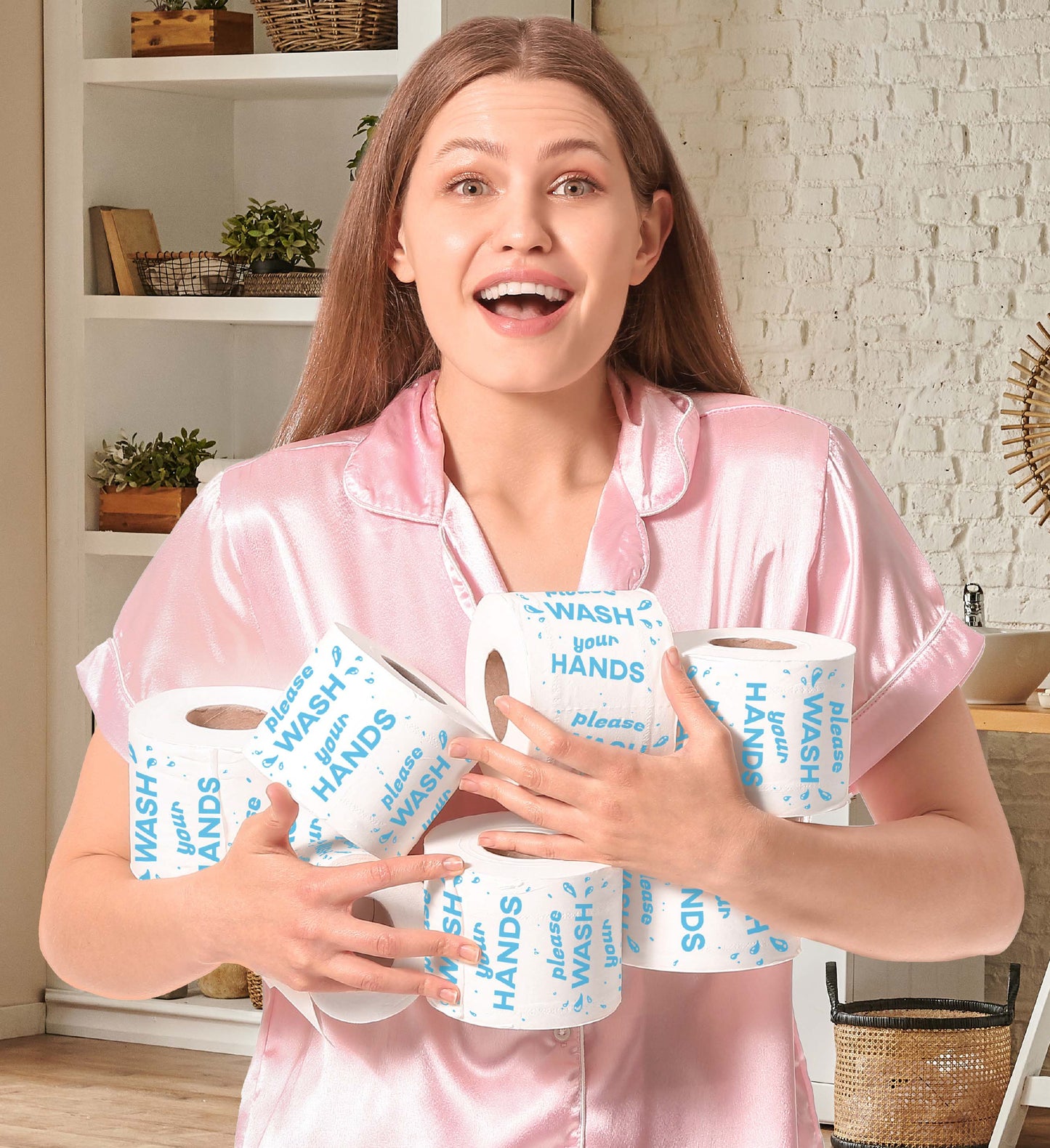 Printed TP Please Wash Your Hands Printed Toilet Paper Gag Gift – 500 Sheets