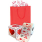 Red Gift Bag with Red Heart Tissue Paper