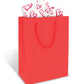 Red Gift Bag with Red Heart Tissue Paper