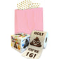 Pink Gift Bag with Gold Heart Tissue Paper