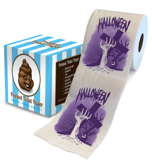 Printed TP Halloween Horror Night Printed Toilet Paper Gag Gift – 500 Sheets