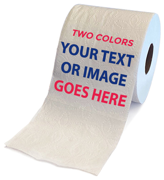 Printed TP Wholesale Toilet Paper Roll Gag Gift Decor - 500 sheets - 2 INK COLORS (Individually Shrink Wrapped - No Gift Box)